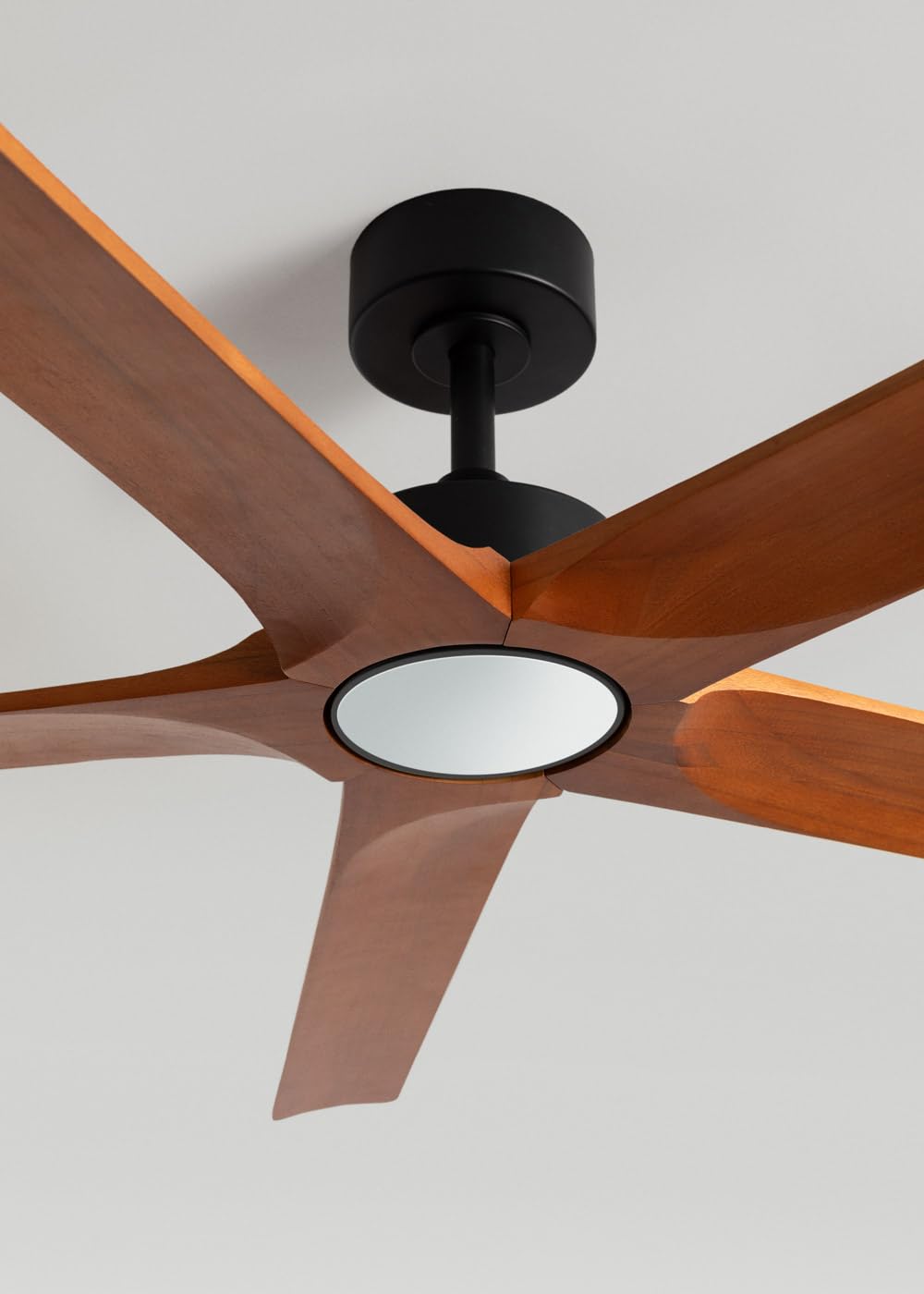 CREATE / WIND INDUSTRIAL WOOD XL/Ventilador de techo con luz 100% madera con mando / 40W, Silencioso, Ø165 cm, 6 velocidades, programable, función verano-invierno