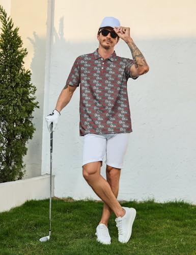 Camiseta Polo para Hombre, de Manga Corta, con Diseño Divertido para Golf, Estilo Hawaiano miniatura 6