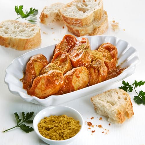 WILDHÜTERS | Pikante Wildfleisch-Currywurst | aus Hirsch-, Reh- und Wildschweinfleisch in fruchtiger Currysauce, tafelfertig | 350g