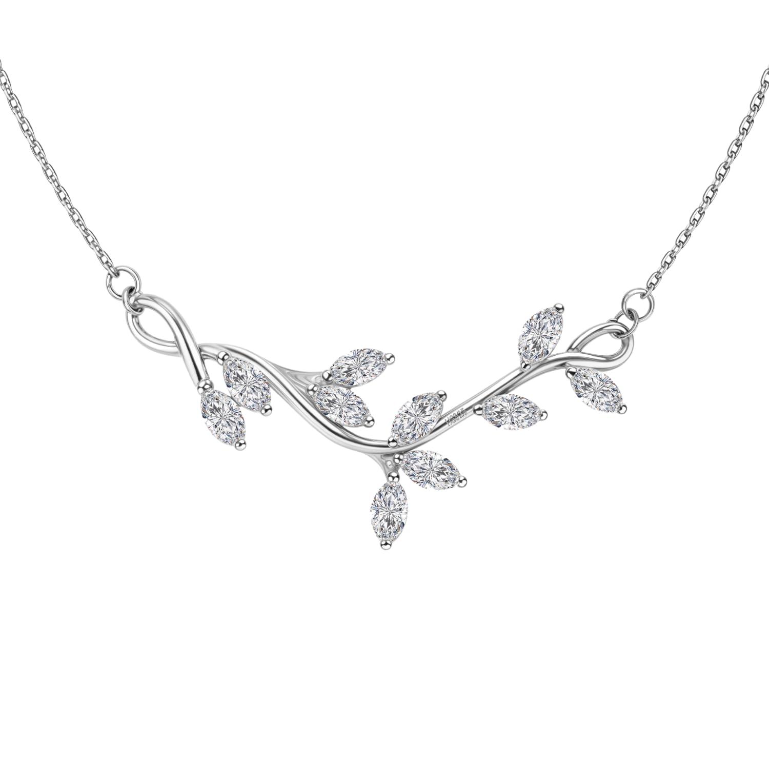 HighSpark 925 Silver Solitaire Leaf Pendant & Chain| 92.5 Sterling Silver and Diamond like Brilliance Sparkling Zirconia | Lovely Gift - Solitaire Leaf (B0DFYYJYZM) Amazon Price History, Amazon Price Tracker