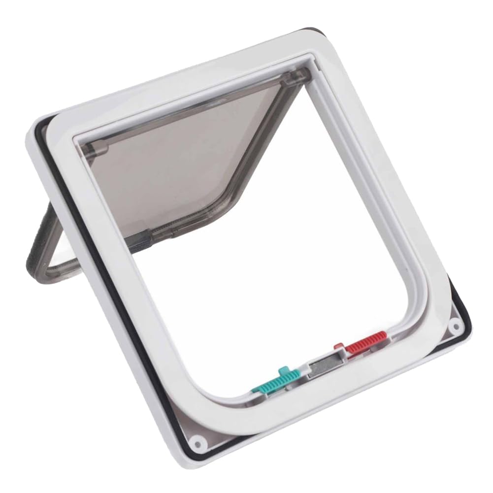 Jnchdghwa For Small Dogs and Cats Compatible 4-Way Lockable Cat Flap Door-Plastic Pet Gate Design