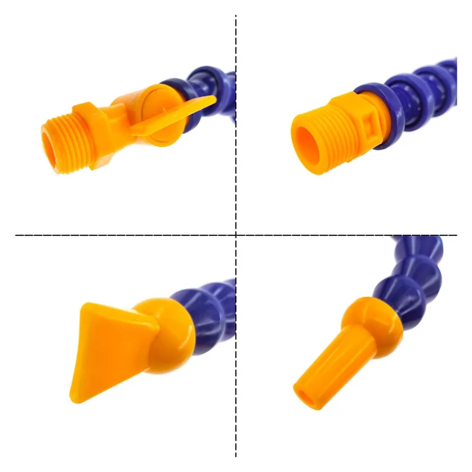 Tubo flessibile regolabile in plastica per acqua e Tubo flessibile for refrigerante, 6 pezzi, in plastica, misure multiple 1/4 3/8 1/2 for tornio e fresatrice CNC(45659,300mm Flat Switch)