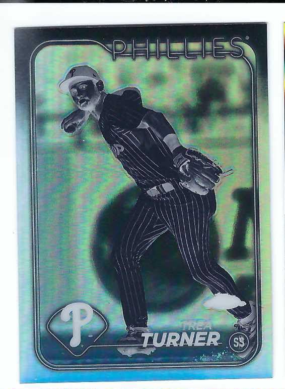 Amazon.com: TREA TURNER 2024 Topps Chrome #169 NEGATIVE REFRACTOR 