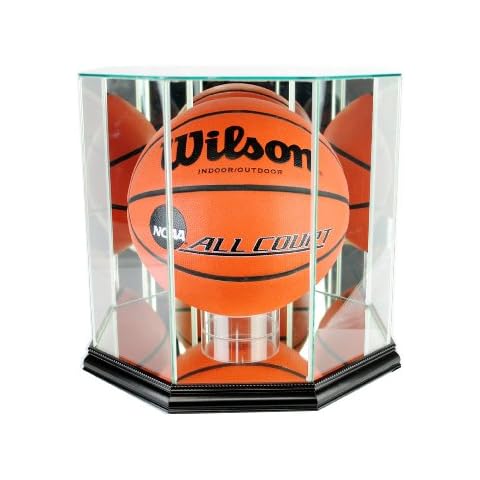 Perfect Cases Octagon Basketball Display Case, Black Finish Cover
