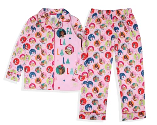 INTIMO Barbie Girls' Christmas Characters FALALALA Santa Snowflake Sleep Pajama Set2