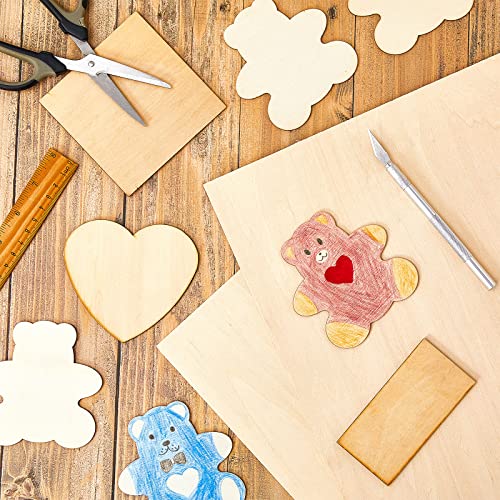 Juexica 12 Pcs Basswood Sheets 3mm 1/8" x 12" x 18" Plywood Board Craft Wood Thin Sheets for DIY Arts Crafts Woodworking Scroll Sawing Projects Painting Drawing Laser Cutting Projects - Image 4