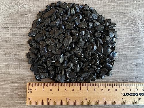 Black Tourmaline Chips – Natural Mini Black Tourmaline Stones, Crushed Undrilled Black Tourmaline, Semi-Tumbled Genuine Black Tourmaline (3 lbs Bulk)