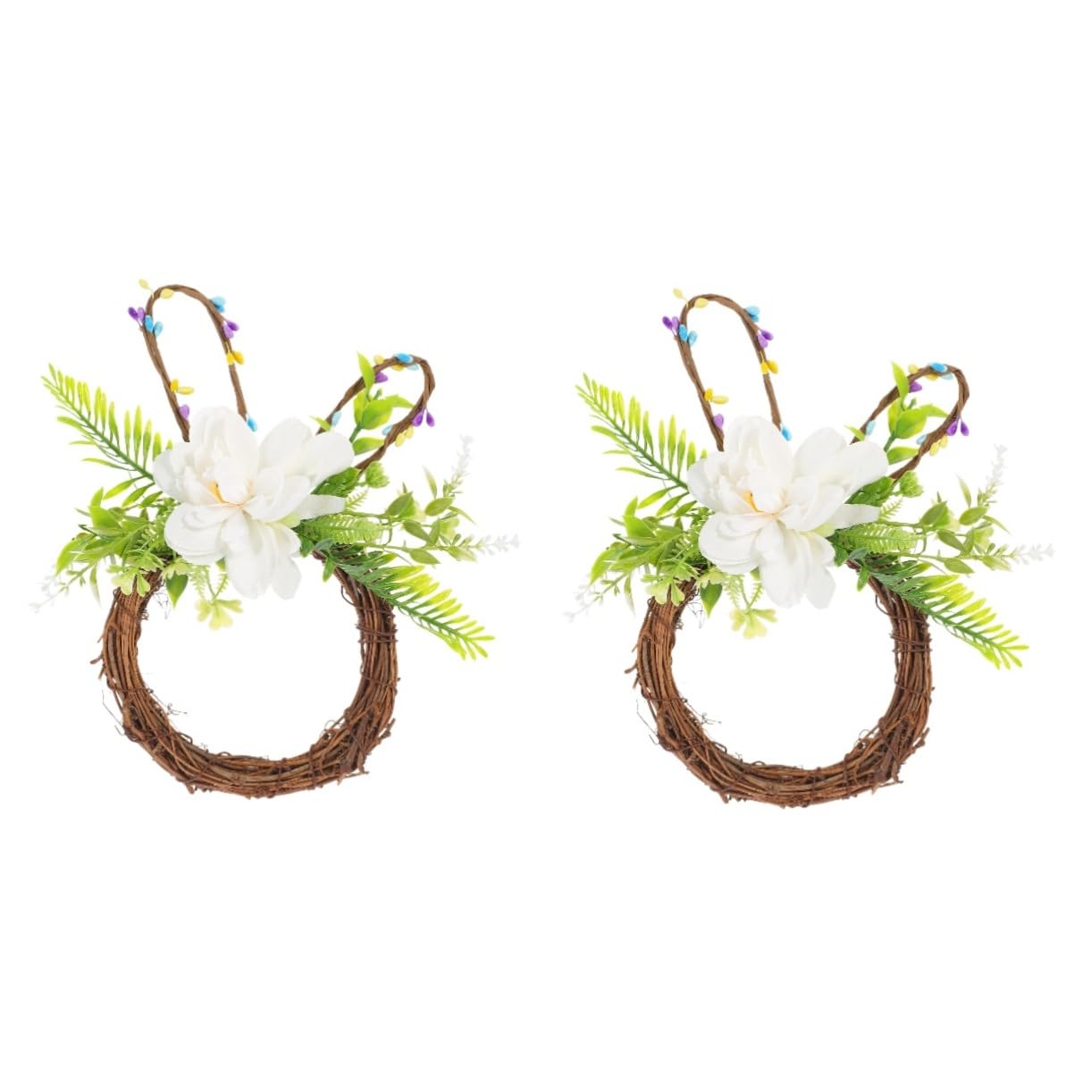 Cabilock 2 Pz ghirlanda pasquale wall decor easter bunny Fiore pasquale decorazione e decorazione casa ornamento di ghirlanda artificiale di pasqua artificiale plastica