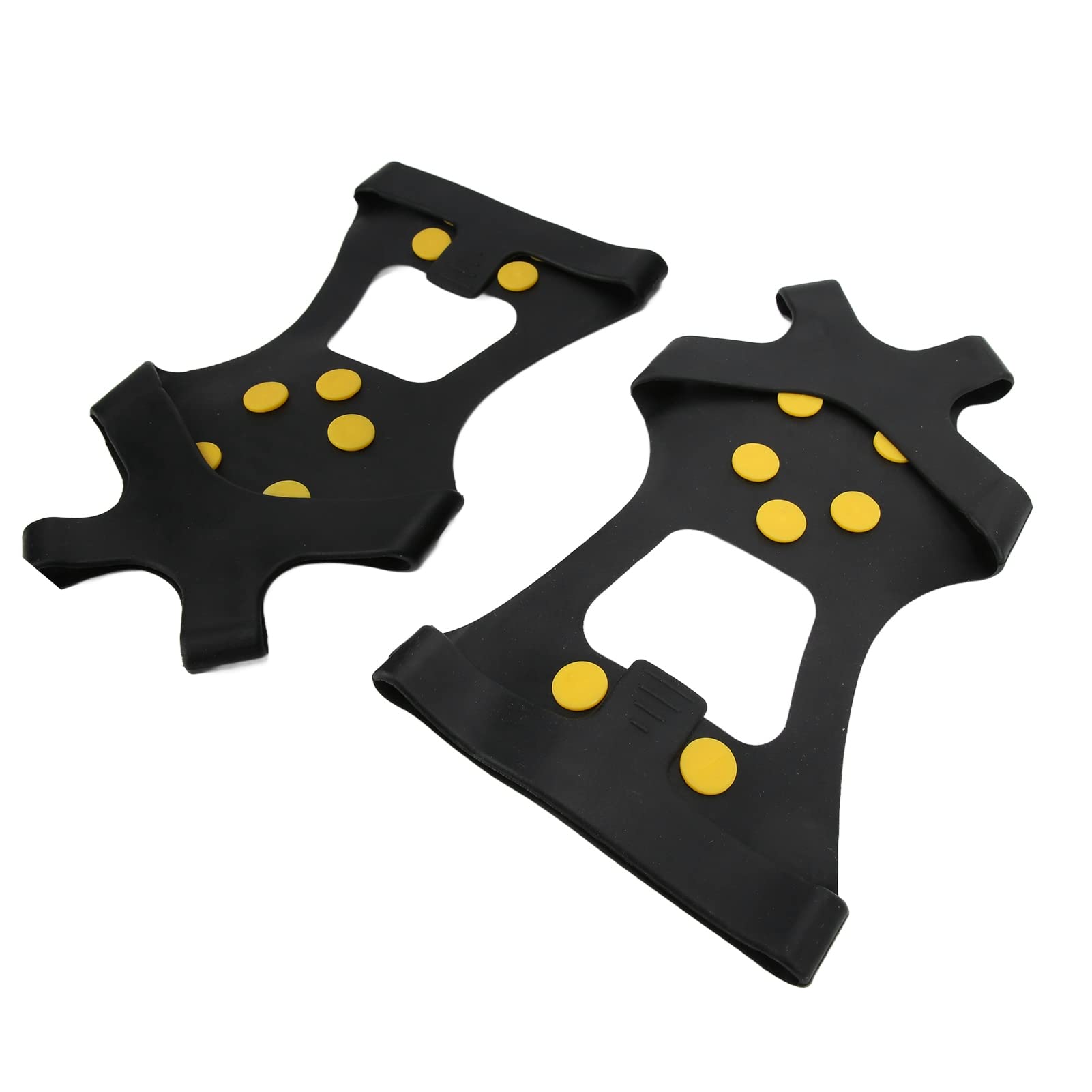 Crampons d'escalade sur Neige en Plein Air, 10 Dents, Pointes de Chaussures Antidérapantes, Large Application, Acier Inoxydable, Noir