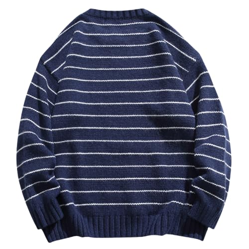 Aelfric Eden Stripes Oversized Sweater Vintage Knitted Sweaters Long Sleeve Sweater Crewneck Casual Fall Pullover2