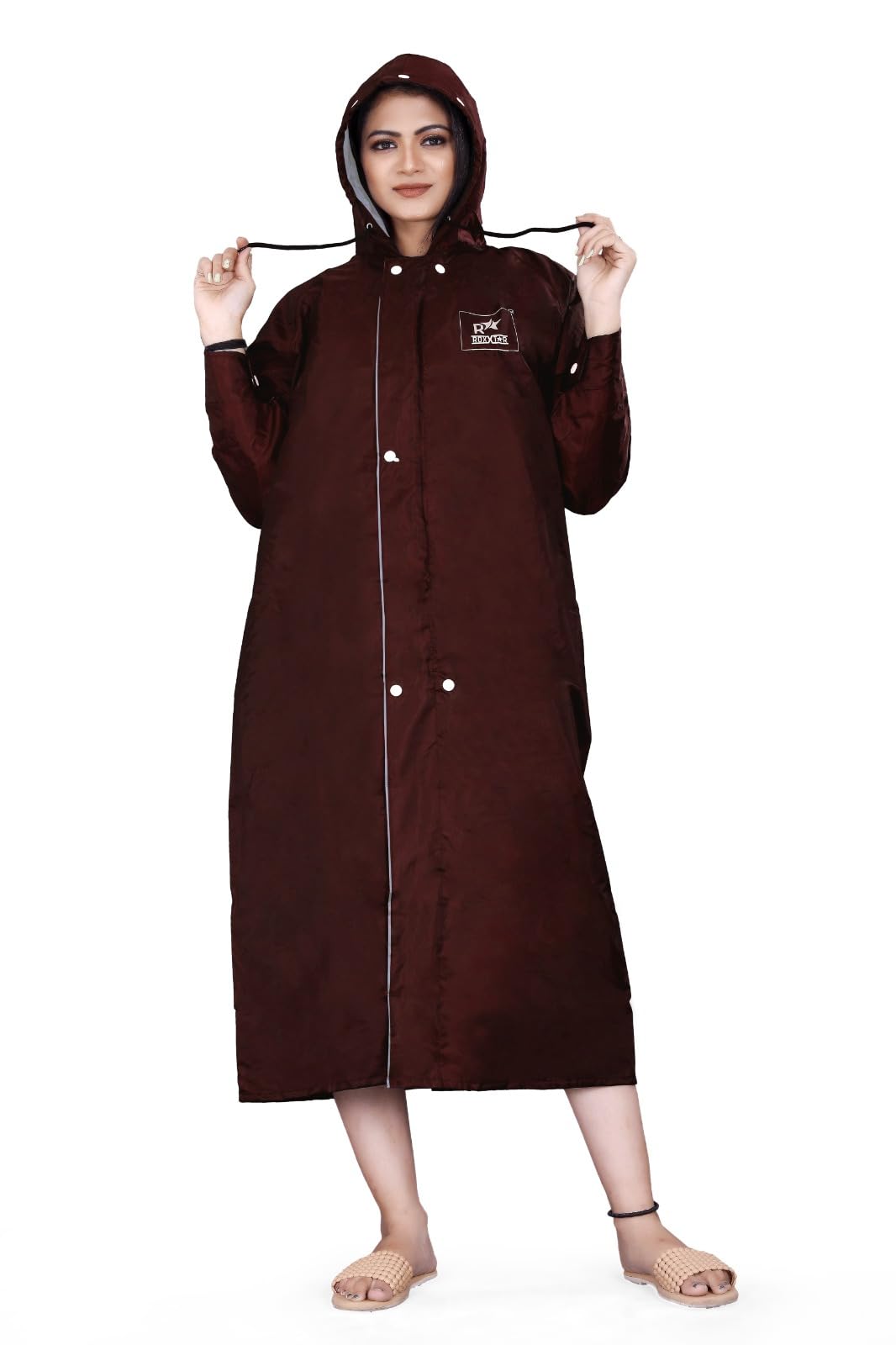 Women's Polyester Hooded Outdoor Waterproof Long Lightweight Waterproof Portable Raincoat Suit for Girls Pack of 01.-image-32