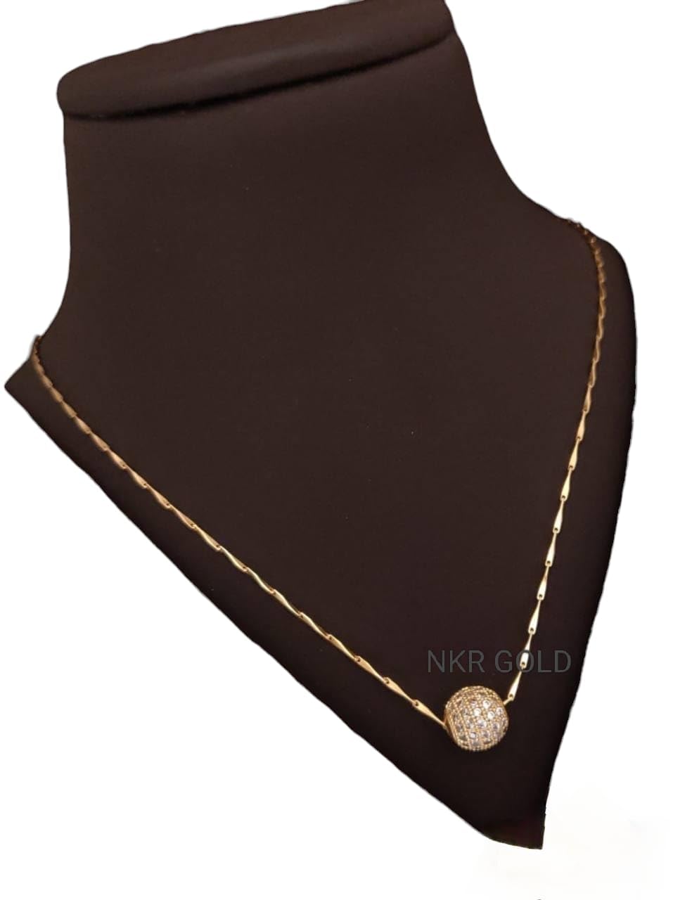 NKR GOLD Disco Ball Necklace, Silver Gold or Rose Gold Pave Crystal Diamante on fine chain for Women/short dokiya/shortparo/Studded Chain/women necklaces & chains (B0D7S1H73T) Amazon Price History, Amazon Price Tracker