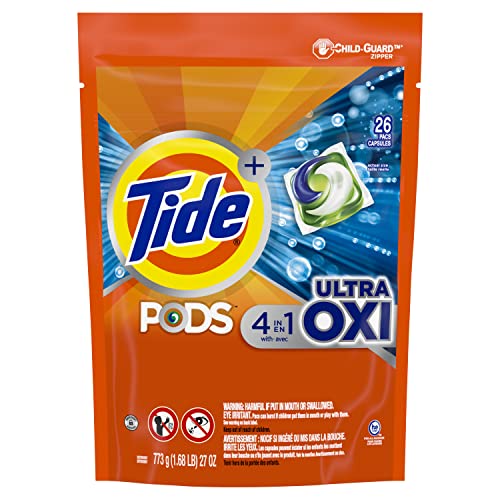 Tide Pods Ultra Oxi - Pastillas de detergente líquido, 26 unidades (el embalaje puede variar)