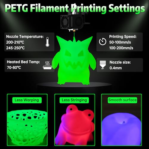 Image of SUNLU PETG Glow in The Dark Filament, Luminous 3D Printer Filament 1.75mm, High Brightness and Long Time Glows PETG Filament, Dimensional Accuracy + /- 0.02mm, 1kg Spool. (Green, Glow Green)