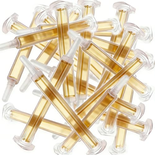 Amazleer Confezione da 25 ugelli di miscelazione FMA06 – 16,1:1, per pistola a colla 2 K, colla AB, tubo di miscelazione, miscelatore statico, beccucci in plastica (25, oro)