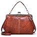 LUI SUI Frauen Retro Handtasche, PU Leder Geldbörse Vintage Top Griff Tasche Kiss Lock Crossbody Umhängetasche für Damen