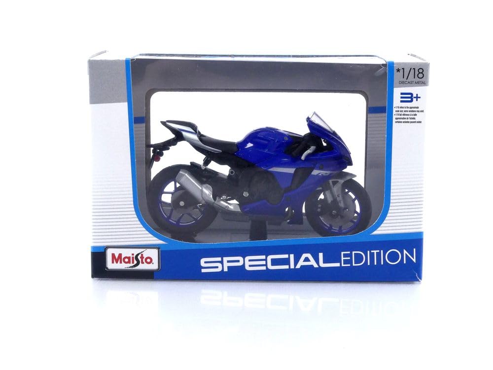 Maisto 1/18-20-21837 - Yamaha YZF-R1-2021, Blue, 30 centimeters - Image 4