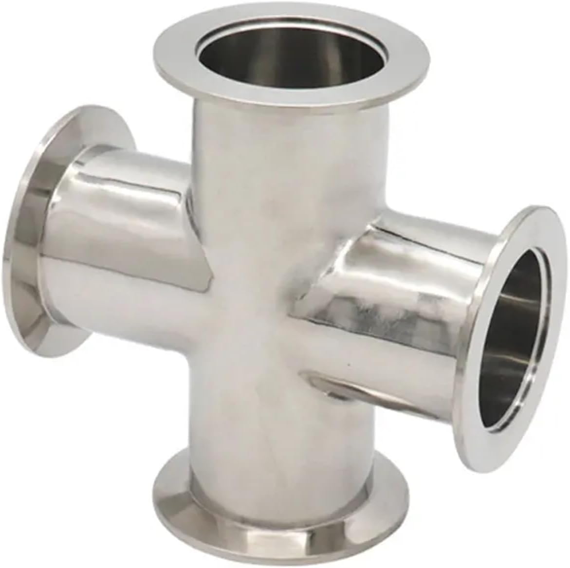 Sanitary clamp KF16 KF25 KF40 KF50 4 Way Cross Vacuum Fitting SS304 Stainless Steel Home Brewing(KF40)