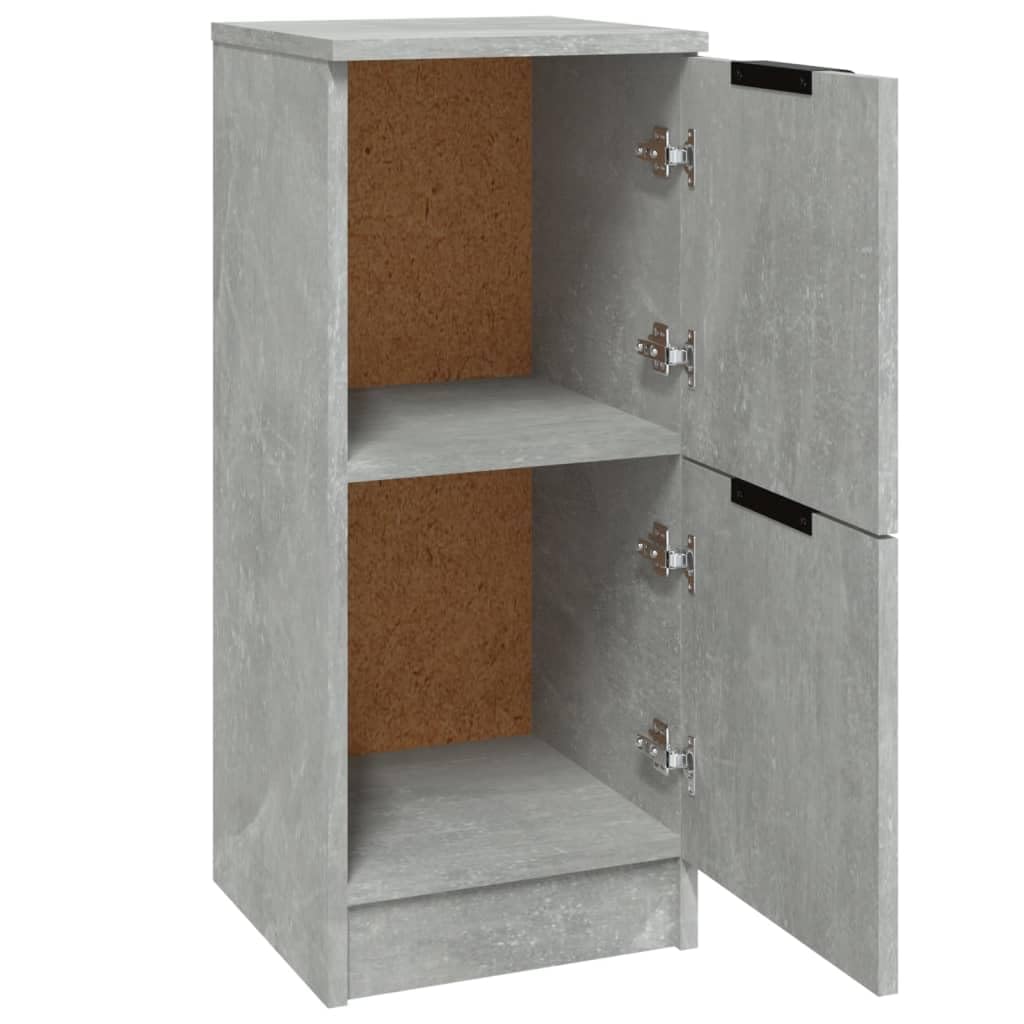vidaXL 2X Buffets Armoires Latérales Organisateurs de Maison Meubles de Rangement Salon Intérieur Gris Béton 30x30x70 cm Bois d'Ingénierie