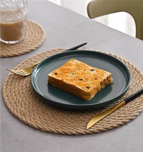 Round Jute Placemats, Woven Braided Place Mats, Natural Farmhouse Table Placemats For Dining Table, 11.8 Inch #TOP3