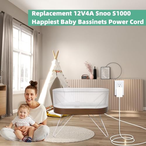 Image of for Snoo Replacement Cord,12V 4A Snoo Power Cable S1000 Compatible with Snoo Model S1000 Happiest Baby Snoo Smart Sleeper Bassinet YLS06511F-120400 YLS06511F120400 83368703 4767SNXX100 Charger