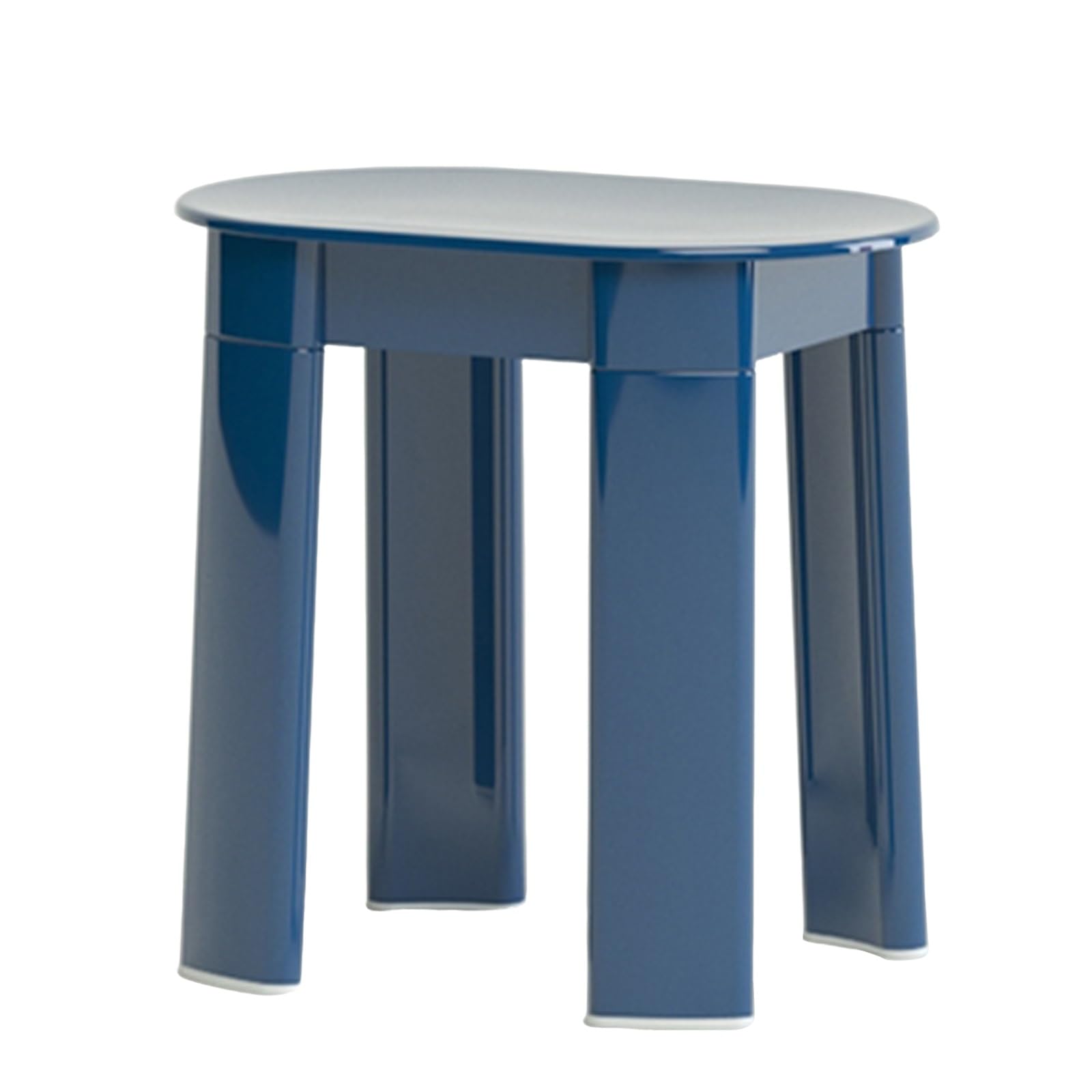 Petit tabouret de ménage en plastique bleu pour petit espace