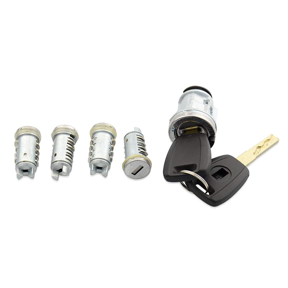 cilindro della serratura dell'accensione e chiave Set di interruttori di accensione for auto, set di cilindri di bloccaggio della porta, adatti for Fiat Doblo Cargo Panda Punto SIP22 Blade Serratura P