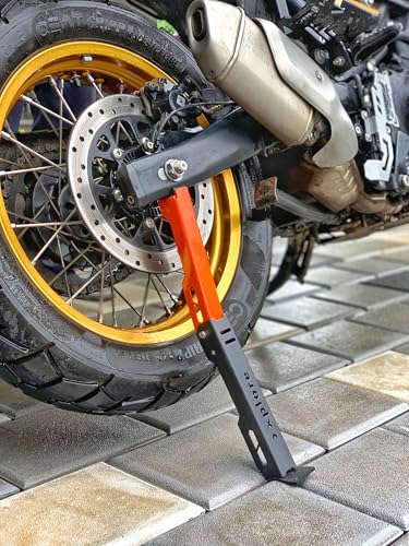 Xplore Moto Jack for Bike Chain Maintenance, Cleaning, and Puncture Check Assistance – Compatible with Double-Sided Swingarm Bikes, Motorcycles Under 300kg (Orange)
