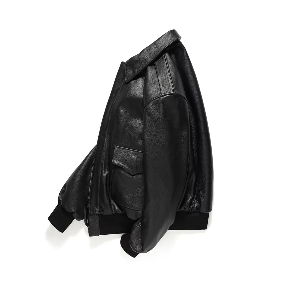 Men Air Force A2 Leather Flight Bomber Jacket | G1 Aviator Real Leather Jacket Navy G-1 Flight Jacket3