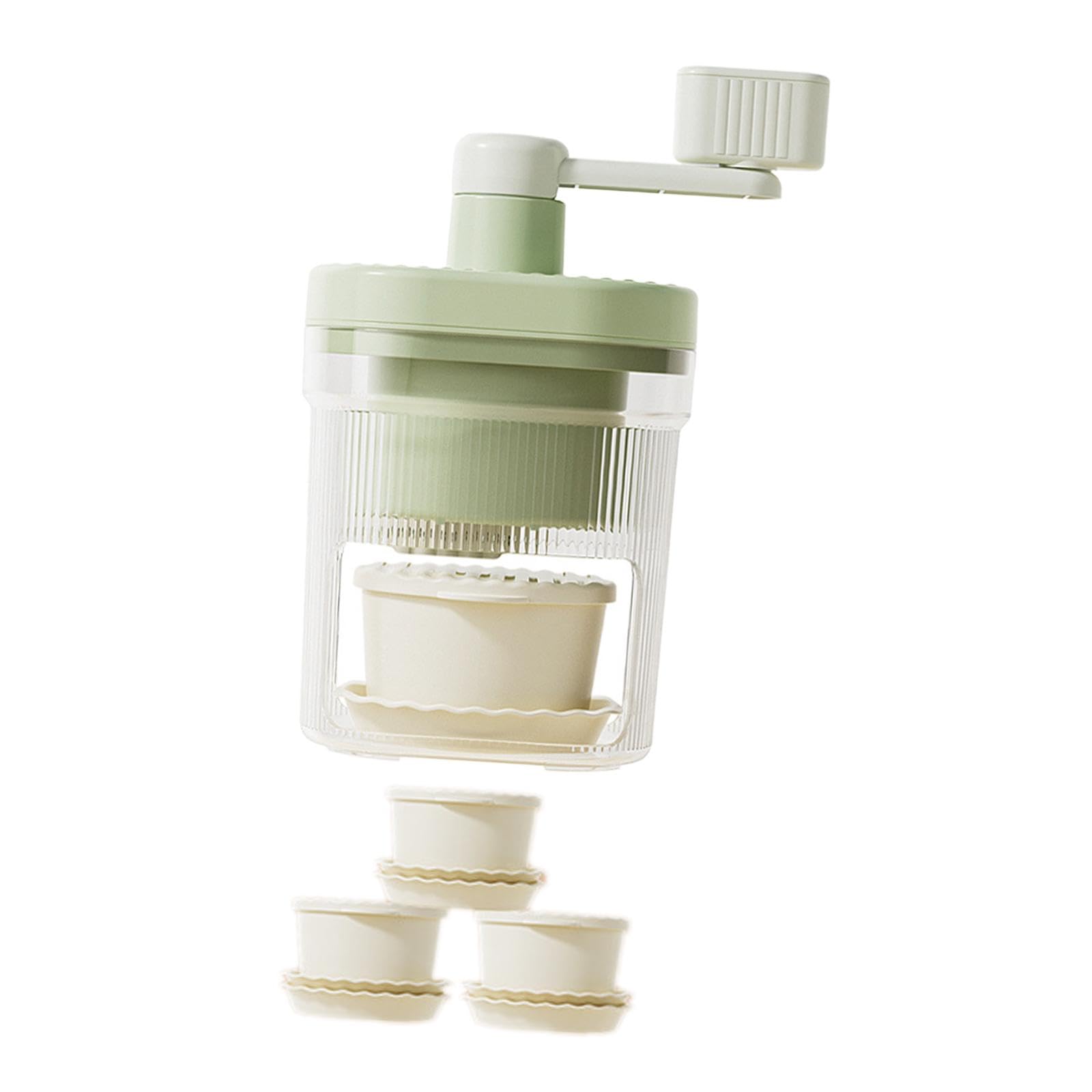 Manual Ice Crusher Ice with Hand Crank Crushed Maker Slushy Maker Shaving Machine for Party Restaurant Home Picnic, with 3 Bowl