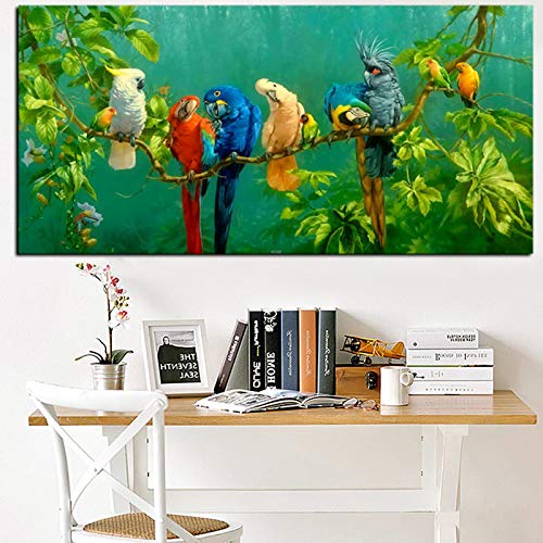 Affiche impression murale photo oiseau paysage exotique cadre intérieur 30x60