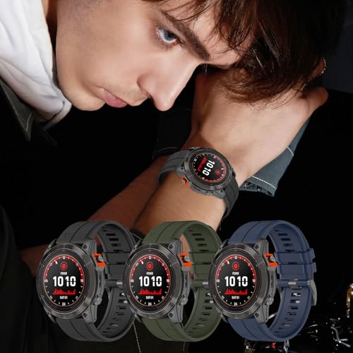 Image of XMUXI Compatible With Garmin Fenix 8 43mm Silicone Watch Band Fenix 7S pro /Fenix 6S Pro /Fenix 5S Plus,Quick fit 20mm Replacement Strap for Descent Mk3i 43mm /Mk2s /Approach S70 42mm(No Watch)