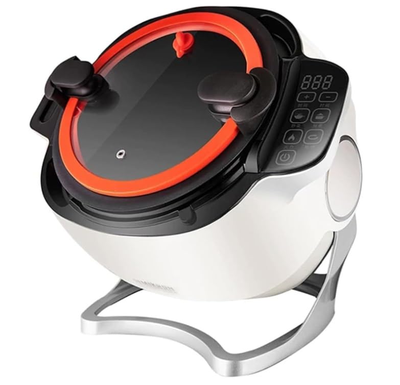 Máquina de cocción comercial de 2000 W, máquina de cocción automática, máquina for freír giratoria de 360°, máquina for freír sartén antiadherente multifunción, agitador de olla, for restaurante en ca