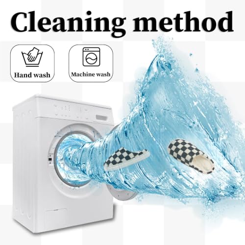 Image of Yueerlu House Slippers for Women Men, Fuzzy Checkered Mens Womens Slippers Warm Memory Foam House Shoes Indoor Outdoor with Faux Fur Lining