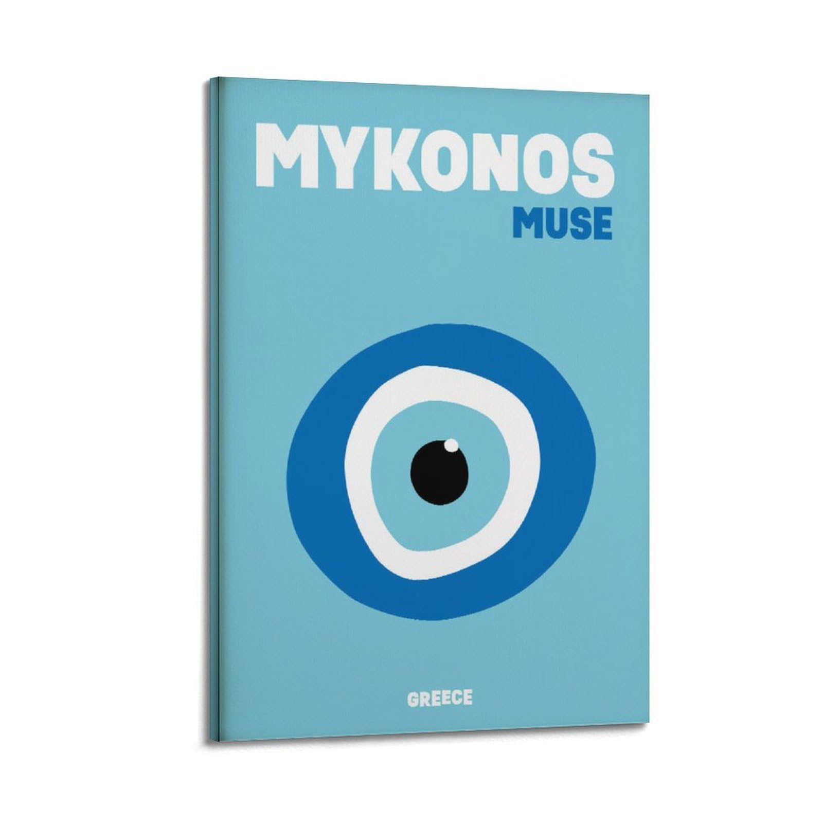 xiaoxiaoshen Mykonos Evil Eye Greece Travel Canvas Poster Wall Art Prints Room Aesthetic Murals Bedroom And Living Decorations 24x36inch(60x90cm)