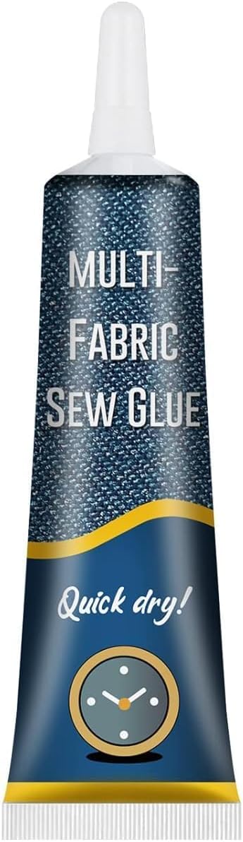 Fabric Adhesive Glue Strong Bond Clear Drying Waterproof Sew Glue Permanent Washable for Repair, Make Patches on Clothes, All Fabrics,1Pc, 50ML (fabric glue)