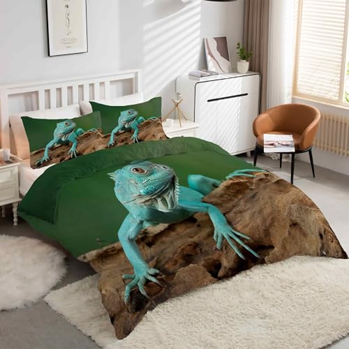 Housse de Couette 240 x 260 LéZardsAnimaux 3 Pièces