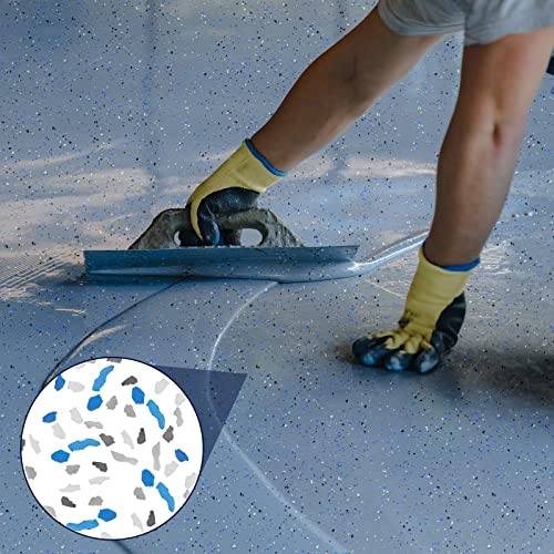 Fabbay 12.4 lb Epoxy Garage Floor Coating Paint, Includes Black, White, Blue, Gray Decorative Color Chips for Garage Floor, Wall Interior and Exterior House Paint