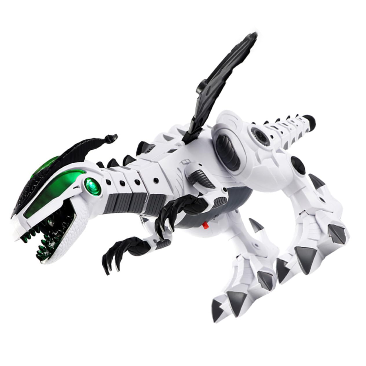 Abaodam Juguete de Dinosaurio Eléctrico Blanco Función de Aerosol de Niebla y Diseño Creativo, Adecuado para Decoración y Colección en Habitaciones Infantiles