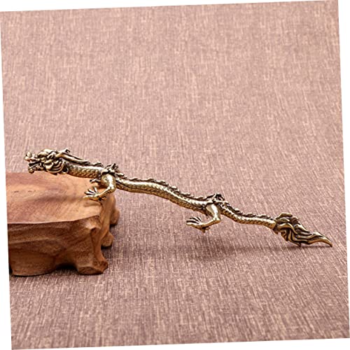 Image of LIFKOME Dragon Pen Holder Desktop Ornament Antique Dragon Model Multi-Functional Calligraphy Brush Stand Unique Decorative Writing Rack for Home Office