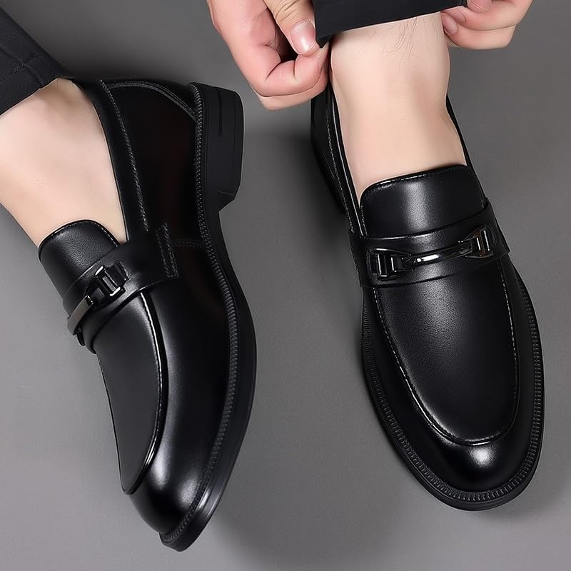 Men's Genuine Leather Derby Shoes Men Casual Genuine Leather Slip On Loafers Causal Dress Boat Shoes Drive for Men3