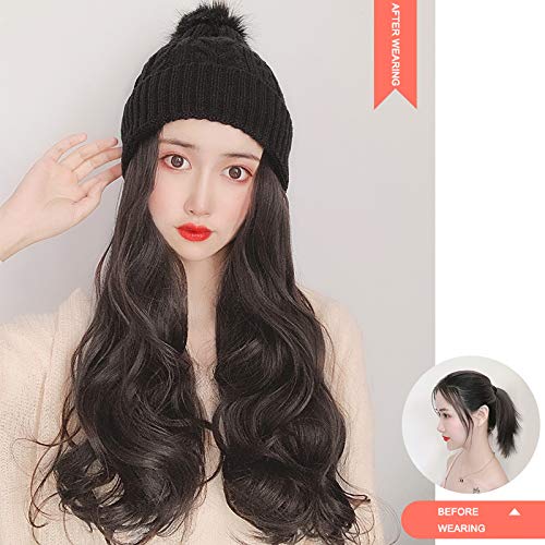 Amazon.com : Hat Wigs for Women, Winter Beanie Knit Hats  display picture 2