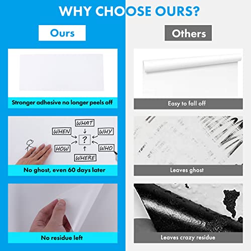 hamigar whiteboard sticker for wall 1834 x 7934 dry erase board wallpaper peel and stick white board stick on wall contact paper adhesive poster board whiteboard with 1 marker