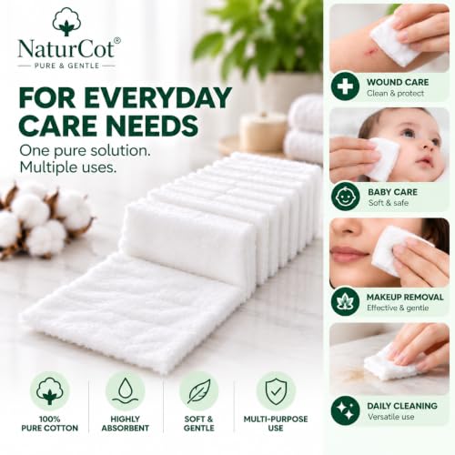 Image of Premium Absorbent Cotton Zig Zag Roll (250g Net Weight without paper) | Soft & Highly Absorbent | Coreless & Pure Cotton for Makeup Removal, Baby Care, Skincare & Everyday Wellness (No Paper Tube) (1, 250 gram)