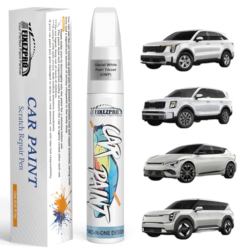 Image of GWP Glacial White Pearl Tricoat Touch Up Paint for Kia, Exact Color Match Car Paint Scratch Repair Remover Pen Kit Quick & Easy Fix Vehicle Chips and Automotive Nicks Scuff