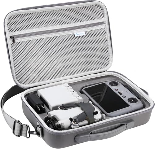DJI Mini 4 Pro Carrying Case RC 2 Hard Shell Protective Pouch with Precision-Cut Foam Travel Storage Bag Designed for Mini 4 Pro Drone & Screen Controller Waterproof & Shockproof