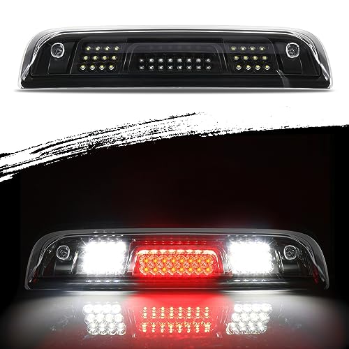 LBRST Rear High Mount Stop Brake Lights LED Third Brake Cargo Light Fit For Chevrolet 2014-2018 For GMC 2014-2018 Third Rear Cab Roof Center Tail Cargo Lamp Chrome+Smoke