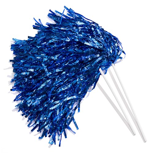 Anderson's Metallic Royal Blue Foil Textured School Spirit Shakers, Cheerleader