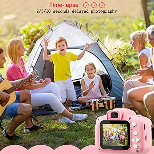 GREPRO Kids Camera, 2.0 Inch Kids Digital Camera for 3 4 5 6 7 8 9 10 Year Old Girls and Boys Anti-Drop 1080P HD Camera for Kids, Children's Camera for Birthday Christmas Toy Gifts for Girls Pink