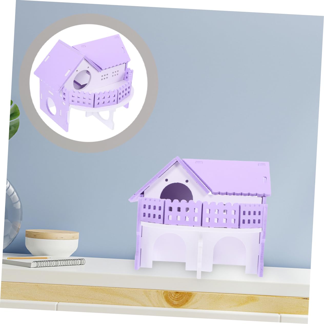 POPETPOP 8 Pièces Villa à Deux étages Hamster Accessoire Hamster Accessoires Cage pour Abri de détente pour délicate cachette de Maisons de s PVC